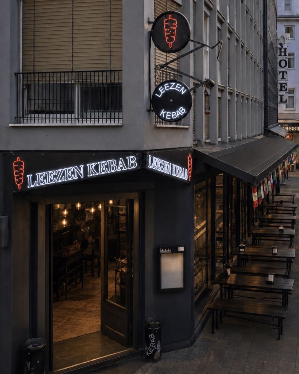 Außenreklame für Leezen Kebab, Windhorststraße Münster – Referenzprojekt von Visuellewand