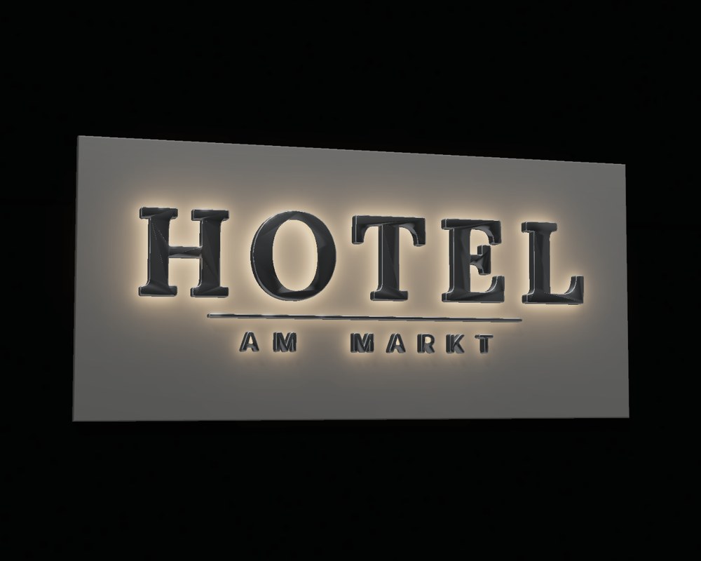 Hotelschriftzug an der Fassade – Visualisierung von Visuellewand