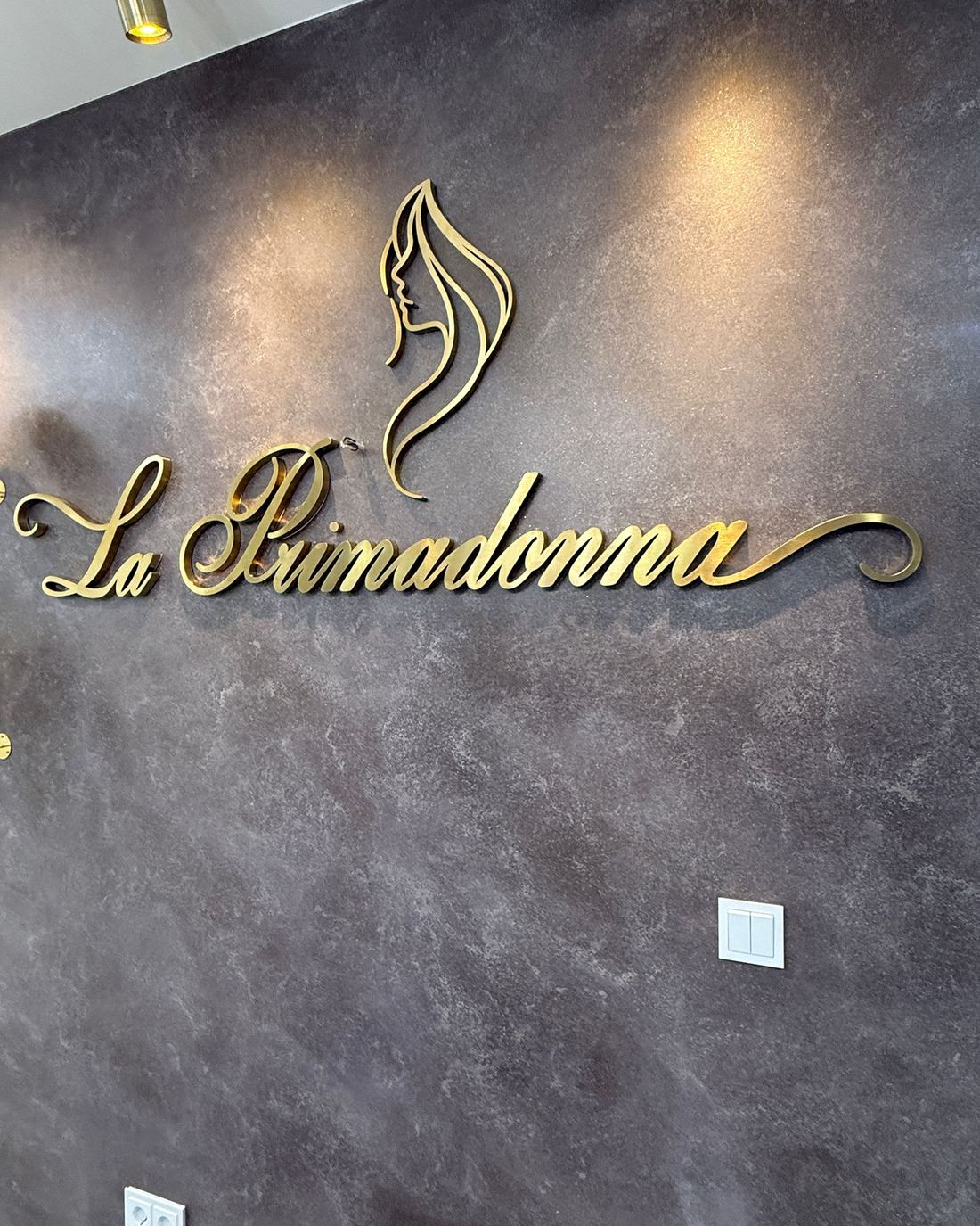 3D-Edelstahlbuchstaben für Friseursalon La Primadonna – Referenzprojekt von Visuellewand