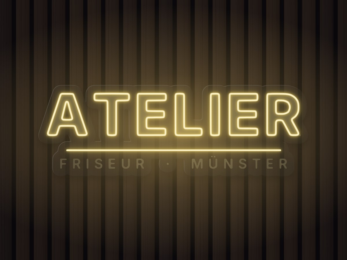 LED-Neon-Logo an der Wand – Visualisierung von Visuellewand