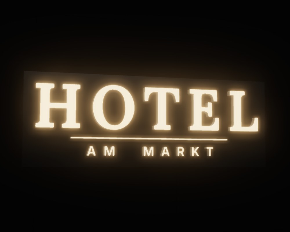Hotelschriftzug an der Fassade – Visualisierung von Visuellewand