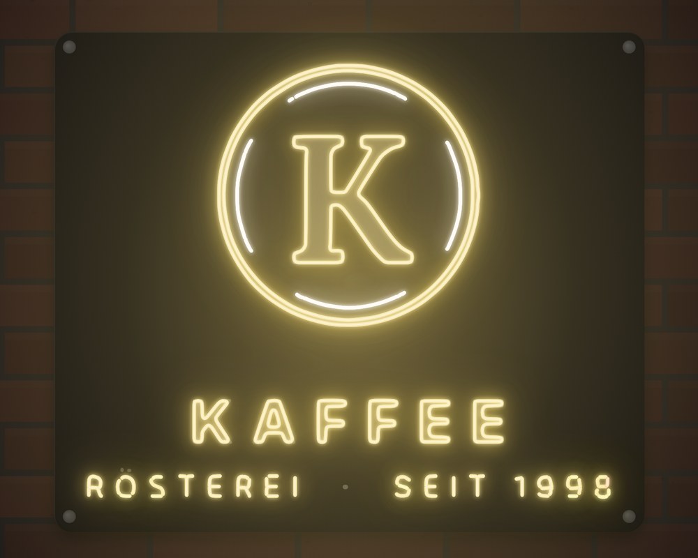 Logo-Druck + Neon-Rand – Visualisierung von Visuellewand